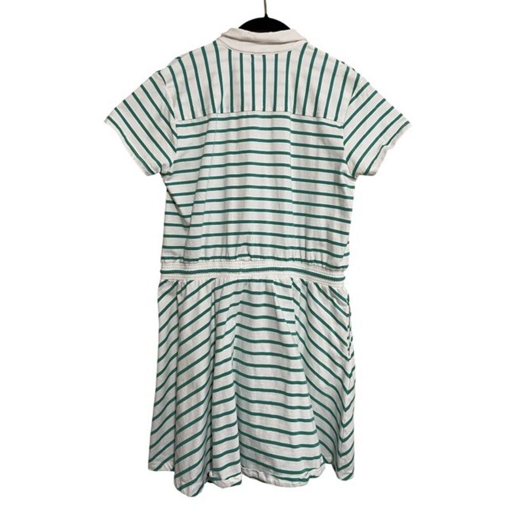 U.S. POLO ASSN. White Green Striped Dress Drawstring Waist Pockets Women's M - Picture 4 of 7